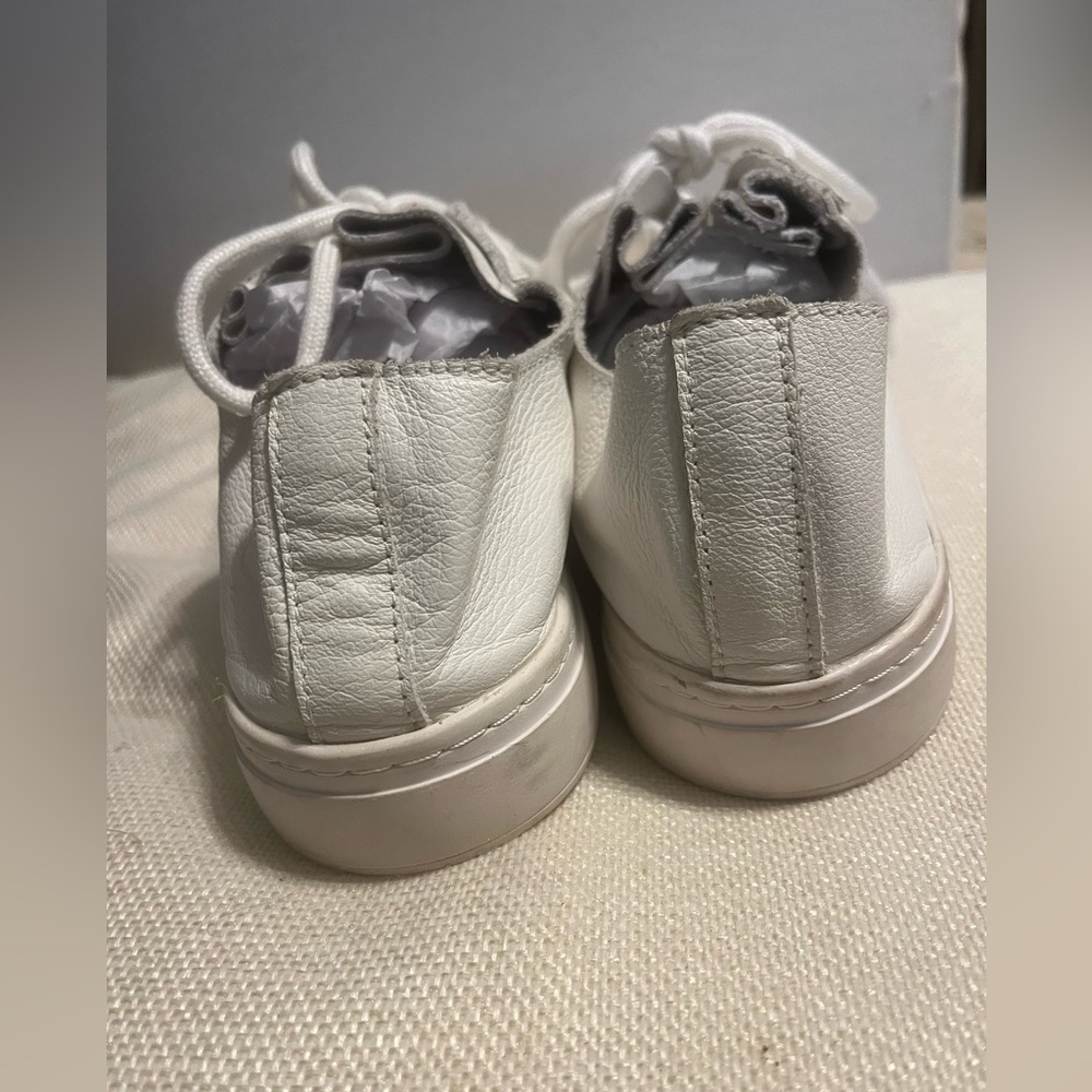 Zara Women’s white Faux leather lace Sneakers size 7 - Picture 3 of 7